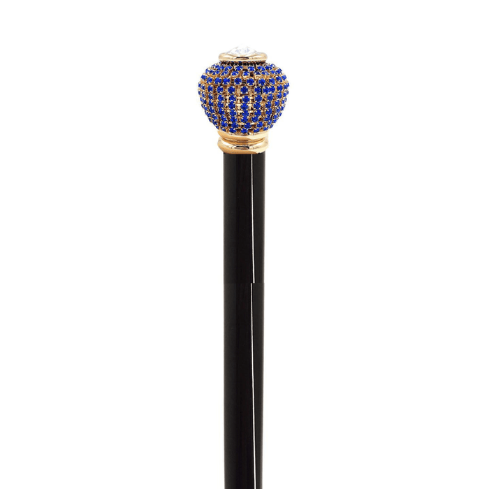 Luxury Handcrafted Sapphire Crystals Walking Cane