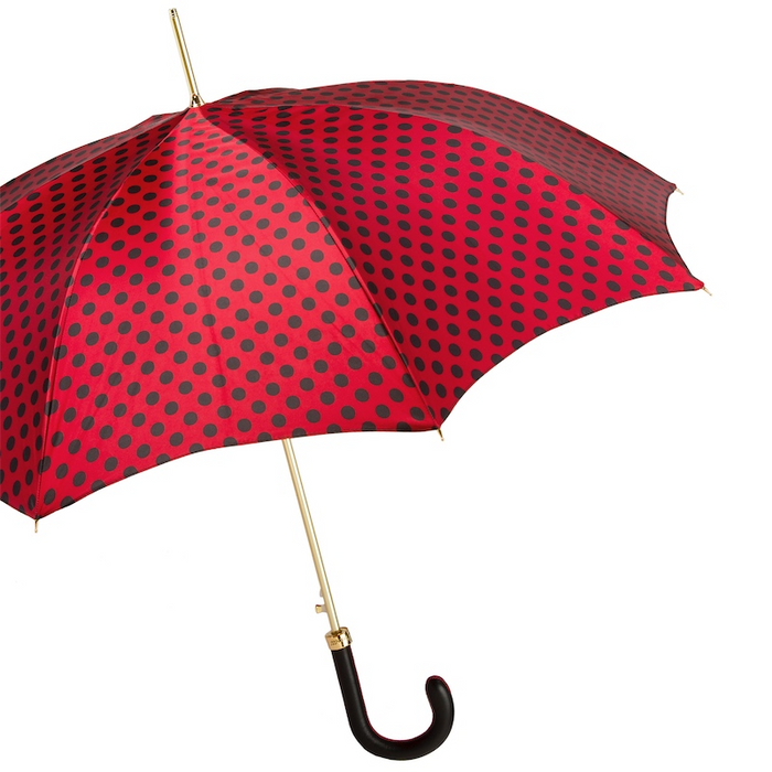 Red & Black Polka Dot Chic Designer Umbrella