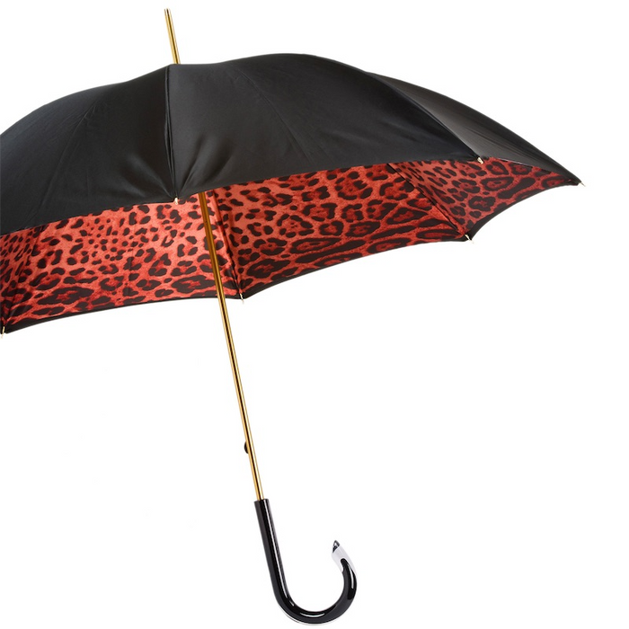 unique red leopard floral double cloth umbrella