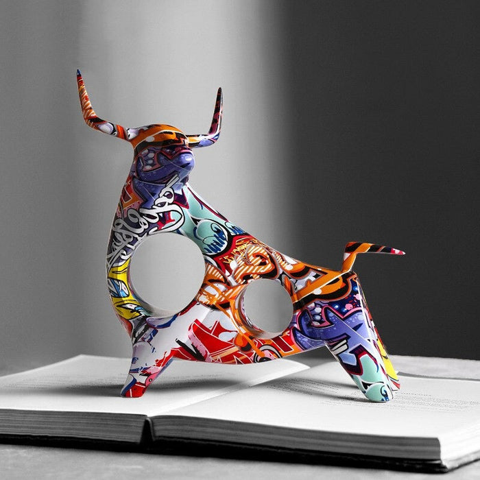 Graffiti Street Art Bull Figurine