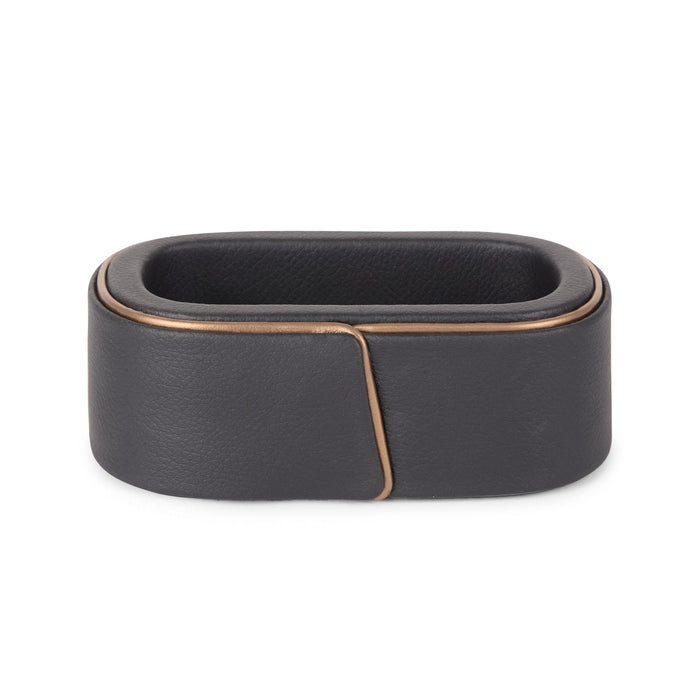 Noir Leather Executive Office Desk Set with Signature Flap Design