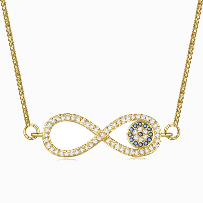 Infinity Evil Eye Gold Chain Necklace