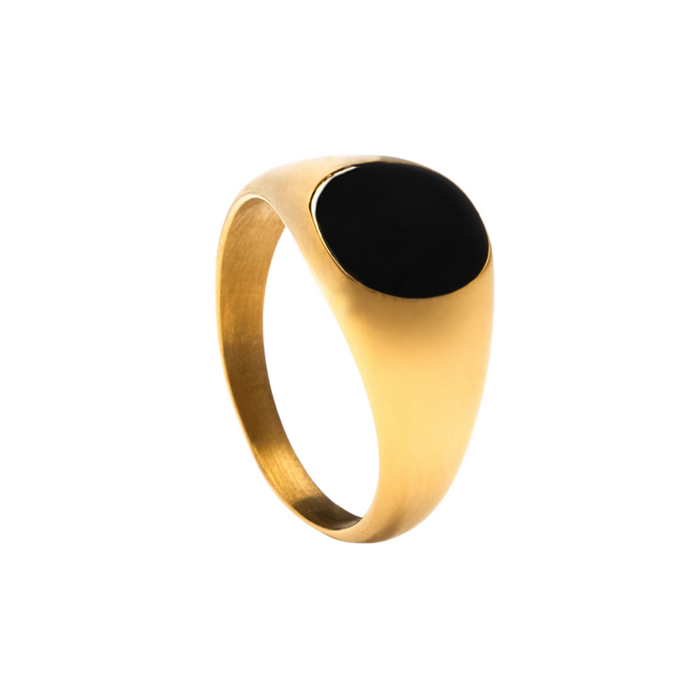 Gold Onyx Stone Signet Ring