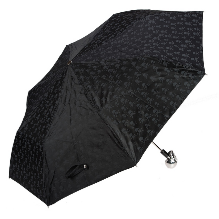 Rebel Skull Black Print Designer Folding Umbrella