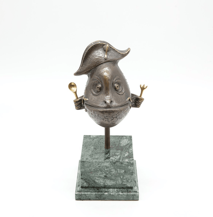 Original Sculpture, Bronze The Chef Fish Tale