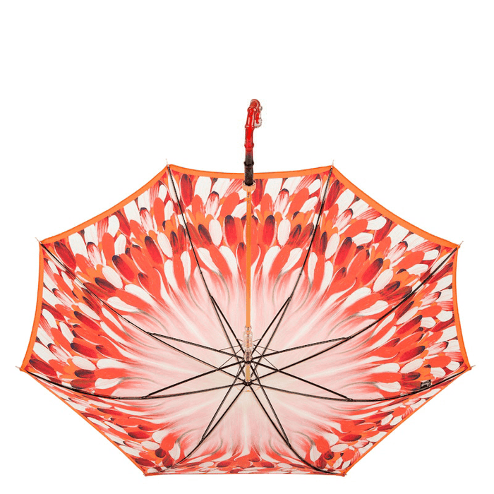 Orange Brush Strokes Designer Handle Umbrella