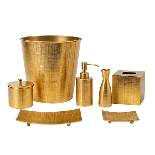 Gold Brass Bathroom Accessory Set – 7-Piece Luxury Design