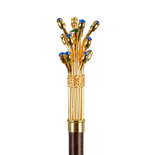 Women's Premium Umbrella – Satin, 24K Gold Handle, Crystals