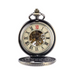 Vintage Red Wood Bronze Pocket Watch with Chain