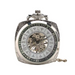 Silver Square Pocket Watch Roman Numerals - Hand Winding Mechanical