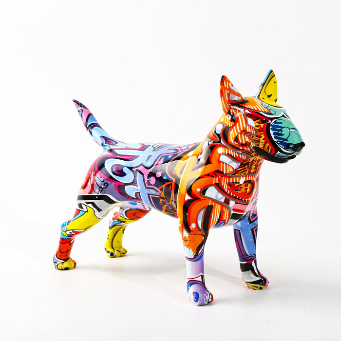 Painted Bull Terrier Statue