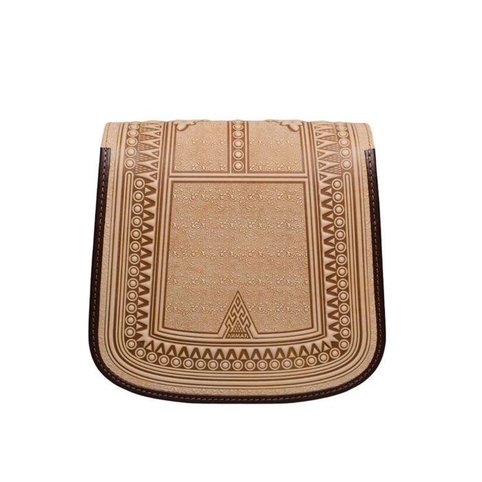 Beige Leather Crossbody Handbag for Women, Stylish and Functional