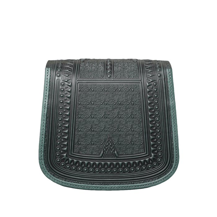 Unique Stylish Green Leather Bag, Crossbody Option for Women's Everyday Use