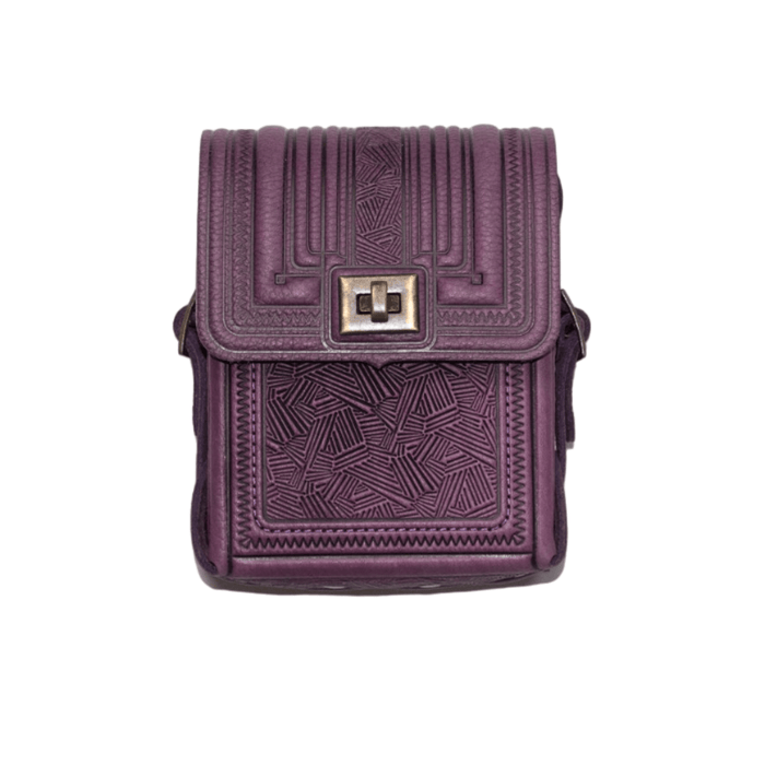 Small Purple Leather Crossbody Phone Bag, Stylish Shoulder Purse