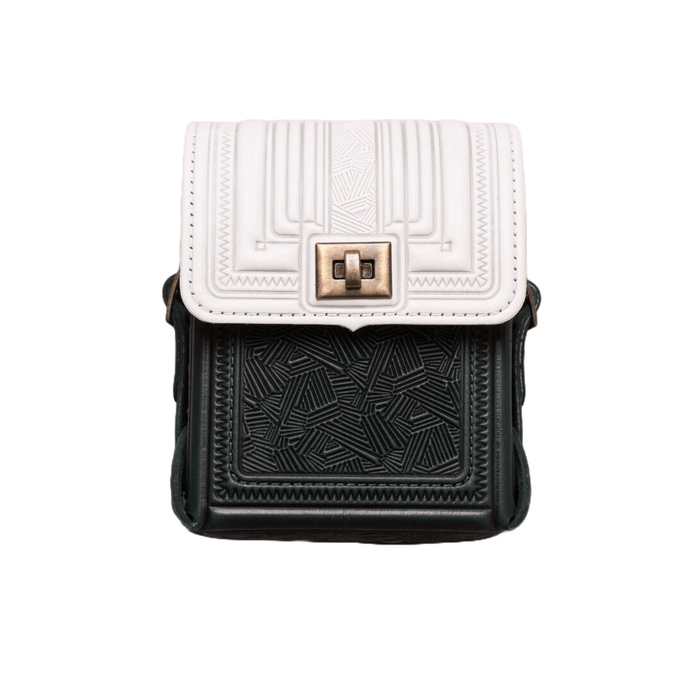 Leather Stylish Small Crossbody Purse, Available in White or Dark Green