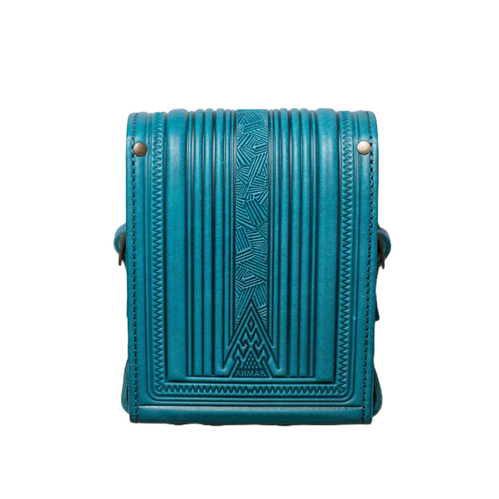Boho Turquoise Small Crossbody Purse, Stylish Leather Messenger Bag