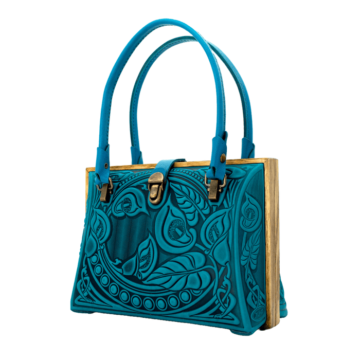 Turquoise Teal Blue Purse, Stylish Top Handle Bag, Ideal Gift for Her