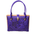 Purple Ultramarine Leather Purse for Women, Best Tote Bag with Top Handle