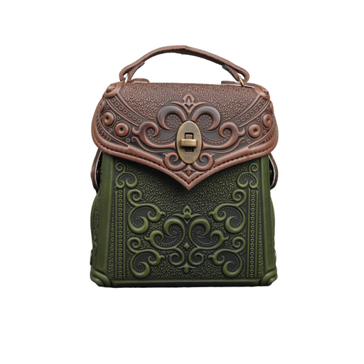 Leather bag fashionable women's backpack with distinctive embossed detail