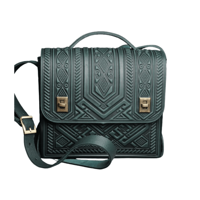 Stylish Green Leather Satchel & Genuine Embossed Leather Bag Collection