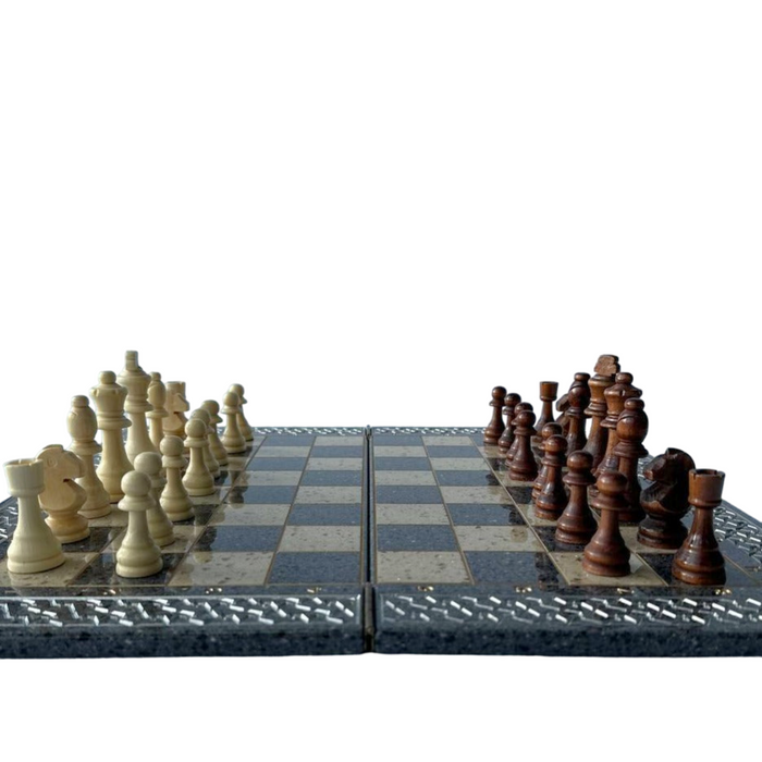 Exclusive grey acrylic stone chess set