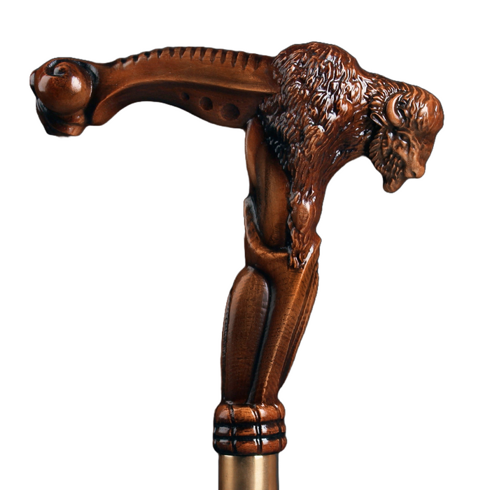Buffalo Walking Stick, Wooden Walking Cane - Design Canes