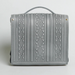 Genuine and embossed leather bags in gray