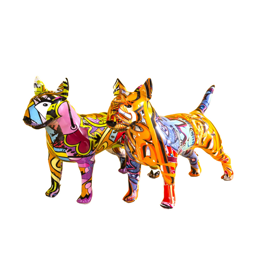 Colorful Bull Terrier Sculpture