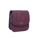 Purple Leather Bag, Versatile Shoulder Handbag with Tooled Detailing