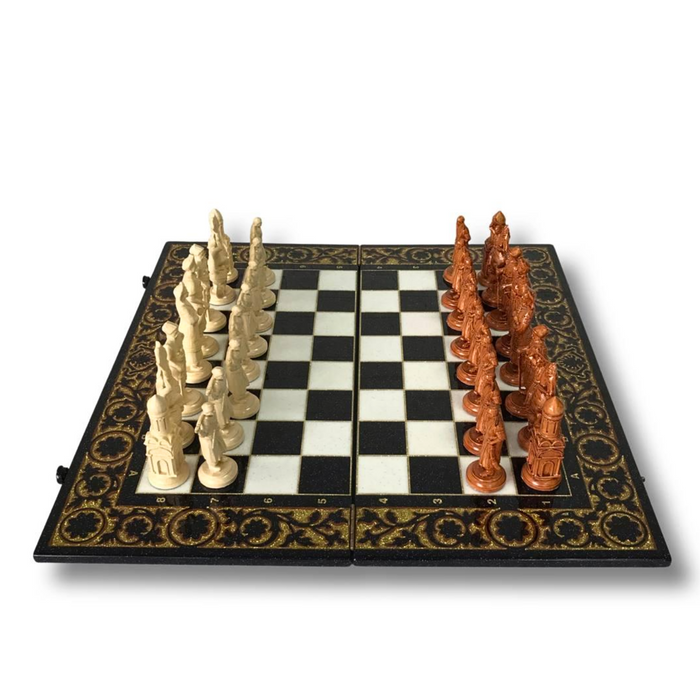 Luxury black acrylic stone chess set