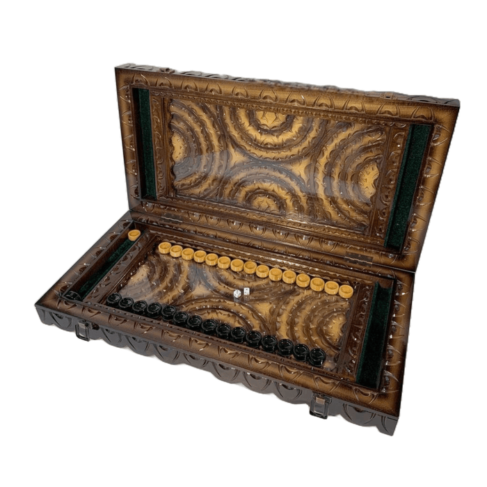 Carved backgammon set