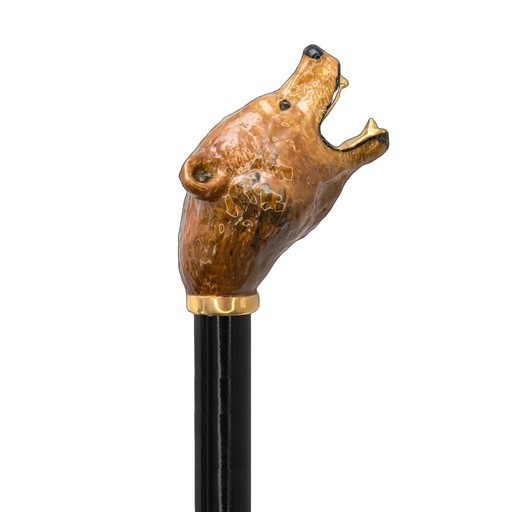 Fashionable grizzly bear walking stick
