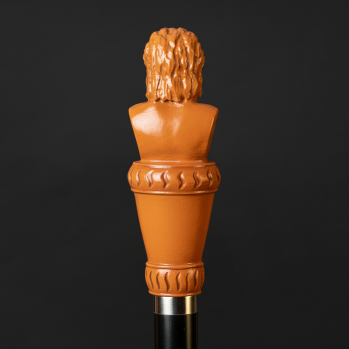 Artistic Contemporary Cane with Hand-Carved Sculpture