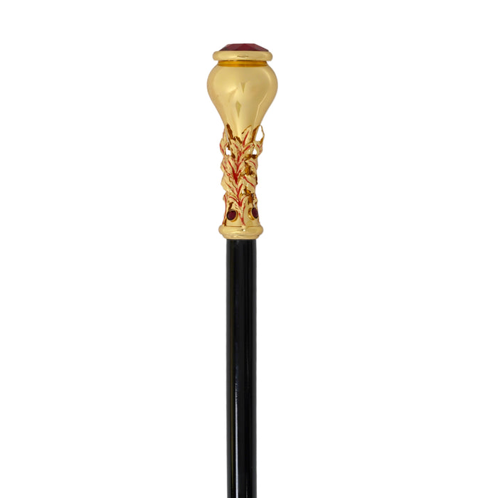 Unique Walking Cane with 24K Gold Plating and Crystals