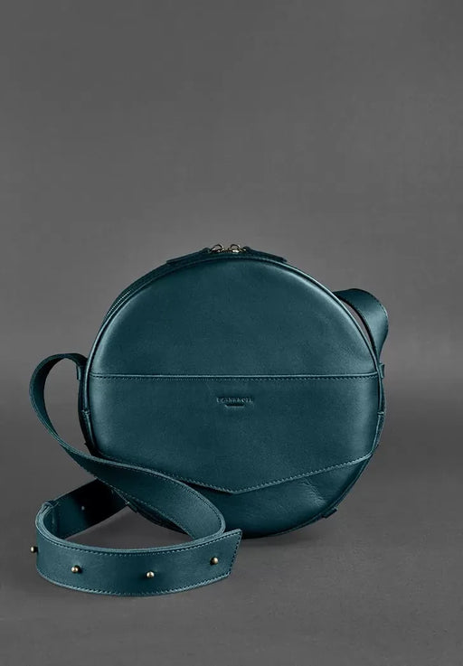 Functional Handmade Round Leather Backpack-Bag for Women
