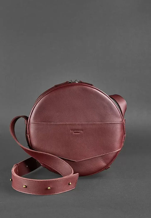 Functional Handmade Round Leather Backpack-Bag for Women