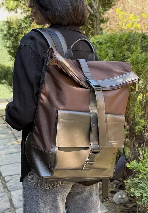 Urban Dark Brown Backpack – Sleek and Functional Design for Daily Use