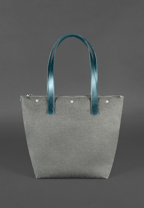 Woven leather tote bag for women