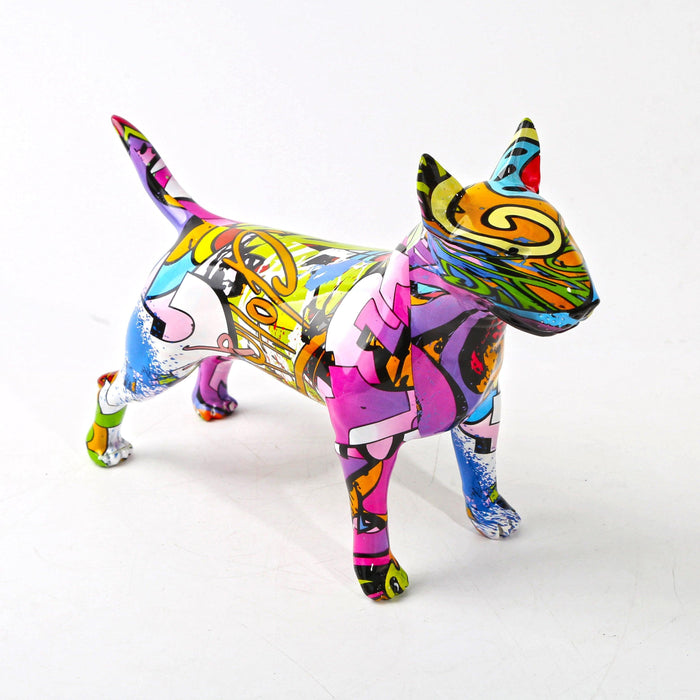 Painted Bull Terrier Statue