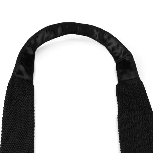 Solid Black Knitted Tie for Classy Men - Elegant Accessory for Formal Occasions