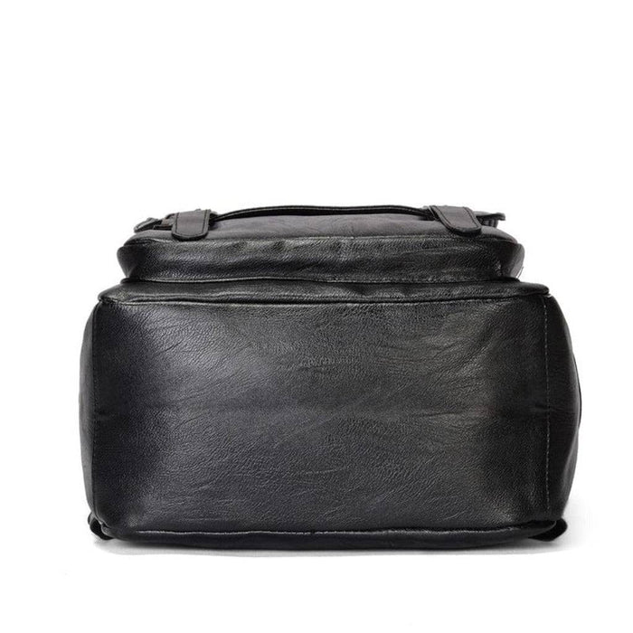 Black Leather Designer Backpack