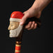 Santa Claus Christmas Walking Cane Candy Stick, Hand Carved