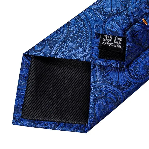 Blue Paisley Silk Tie for Classy Men Elegant Accessory for Formal Occasions