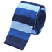 Blue Striped Knit Tie for Men - Classy Square Design