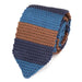 Mens Striped Knitted Tie in Blue and Brown Classy Accessory for Any Occasion