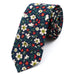 Floral Skinny Tie in Blue White and Red for Classy Men
