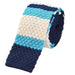 Blue and White Turquoise Square Knit Tie for Classy Men