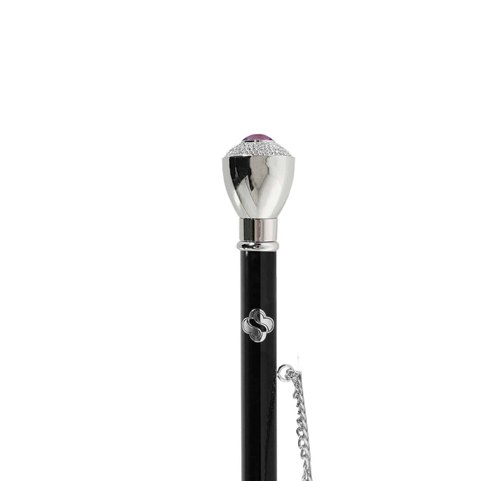 Fashionable Crystal-Adorned Knob Handle Shoehorn