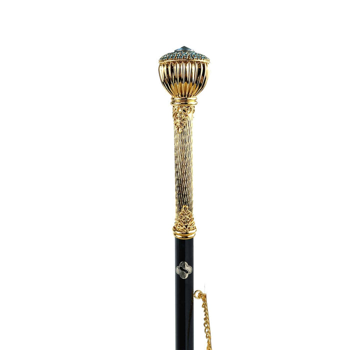 Gold-plated Shoehorn with Aquamarine Crystals