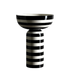Classic Black and White Striped Ceramic Vase